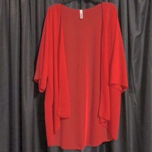 Lovely J Coral Sheer Kimono
